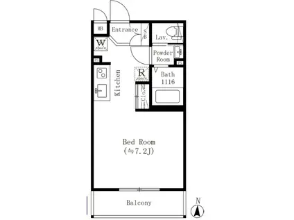 小竹レジデンス(ワンルーム/1階)の間取り写真