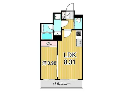 プレジオ亀有(1LDK/11階)の間取り写真