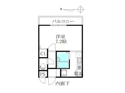 アルブルII(1K/3階)の間取り写真