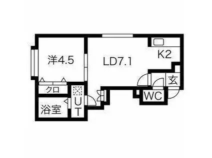 ジェルソミーノ平岡(1LDK/3階)の間取り写真