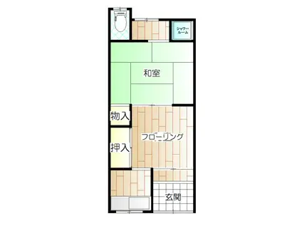 岩田町5丁目 中村荘(2K/2階)の間取り写真