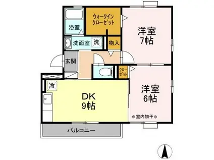 JR中央本線 神領駅 徒歩18分 3階建 築19年(2DK/3階)の間取り写真