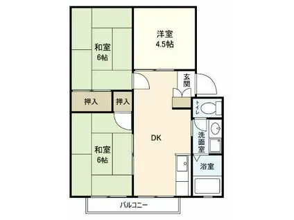 レジデンス早川(3DK/2階)の間取り写真