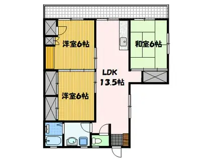 プランドールリバティー(3LDK/3階)の間取り写真