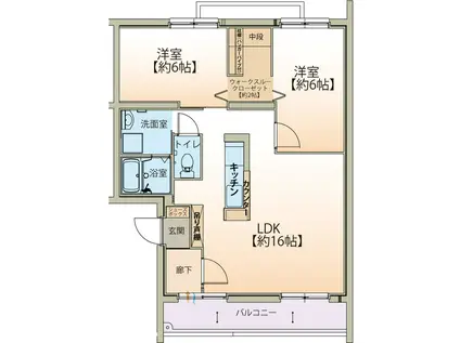 PRIME COURT KANI(2LDK/1階)の間取り写真