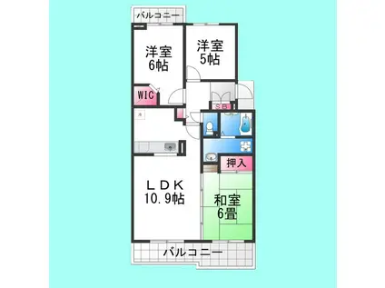 サニーコート鳳南(3LDK/1階)の間取り写真