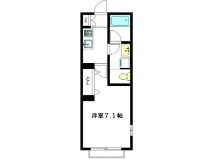 松原AP(1K/2階)の間取り写真