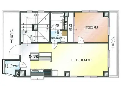 LE BEIGE(1LDK/3階)の間取り写真