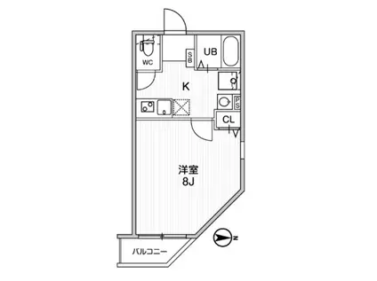 TS CUORE梅ヶ丘 201(1K/2階)の間取り写真