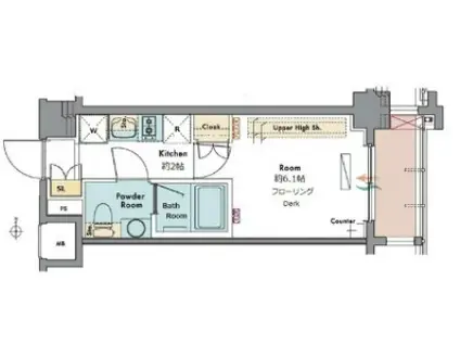 マスターズコート木場公園クレール(1K/8階)の間取り写真