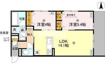D-RESIDENCE宇保町(2LDK/2階)の間取り写真