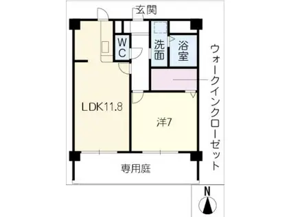ジョイ桜本町(1LDK/1階)の間取り写真