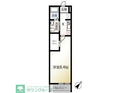 MQUARTO拝島I(1K/2階)の間取り写真