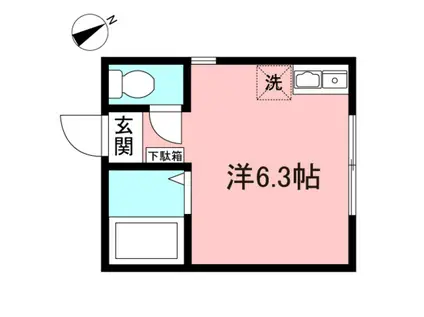 ベレグ溝の口(ワンルーム/1階)の間取り写真