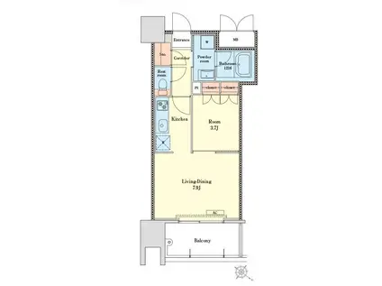 RJRプレシア天神サウス(1LDK/10階)の間取り写真