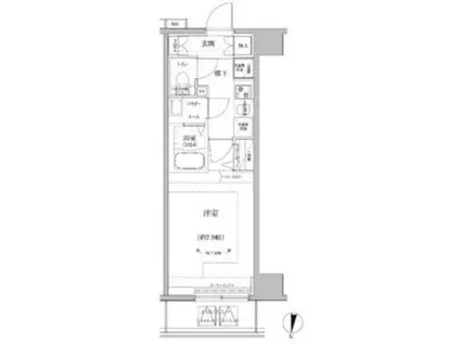 RELUXIA立石(1K/4階)の間取り写真