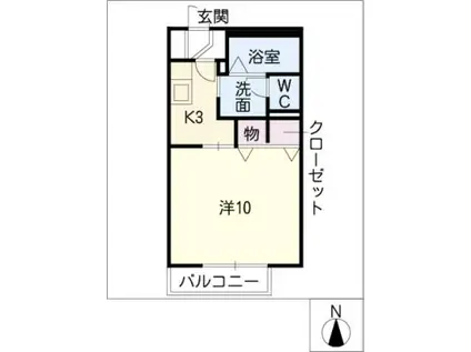 アイリスハイツ(1K/1階)の間取り写真