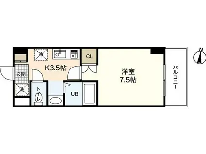 アトラクティブハイム(1K/1階)の間取り写真