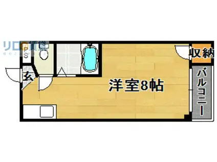 OMDサンハイツ(ワンルーム/2階)の間取り写真