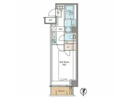 ラグゼナ武蔵新城(1K/2階)の間取り写真
