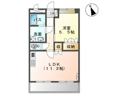 リバーブリーズ・天辰(1LDK/2階)の間取り写真