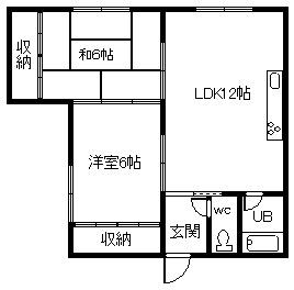 メゾン近藤A(2LDK/2階)の間取り写真