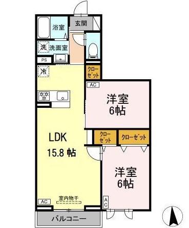 セレスティア高島平III(2LDK/3階)の間取り写真