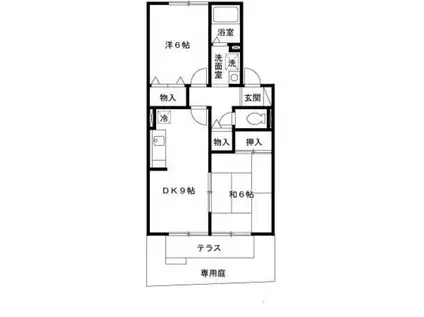 RIHITO八尾B棟(2DK/1階)の間取り写真
