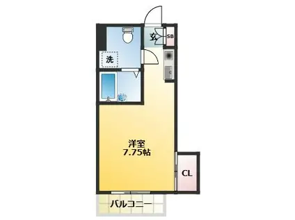 山口第一ビル(ワンルーム/2階)の間取り写真