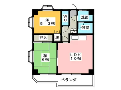 ブラン熱田(2LDK/2階)の間取り写真