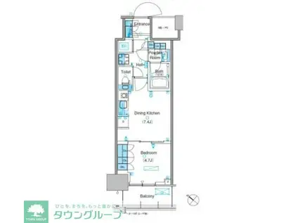 パークアクシス豊洲キャナル(1DK/8階)の間取り写真