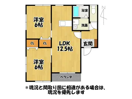 グレース手鎌II(2LDK/2階)の間取り写真