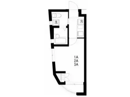 ヒルズエム(1K/2階)の間取り写真