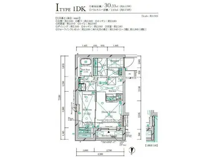 ガリシア千鳥町II(1DK/2階)の間取り写真