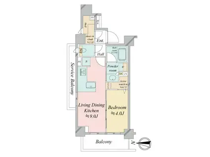 デュオヴェール目黒学芸大学(1LDK/3階)の間取り写真