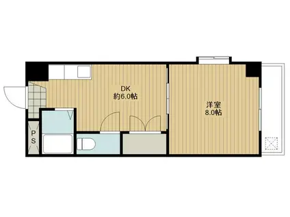 ベル古国府(1DK/3階)の間取り写真