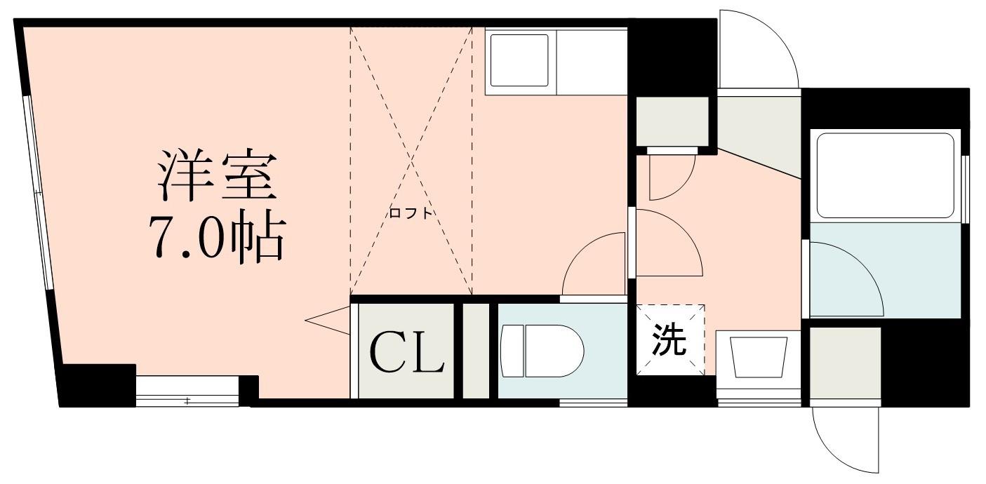 ネイサンスきよの(ワンルーム/2階)の間取り写真