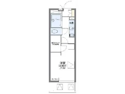 レオパレス田戸(1K/2階)の間取り写真