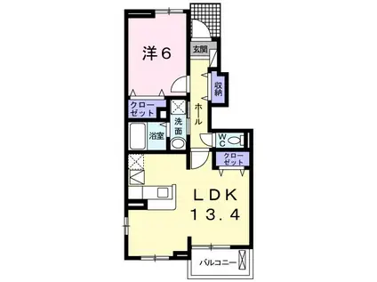 エルヴィータ(1LDK/1階)の間取り写真