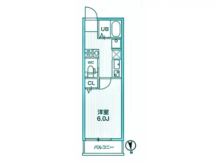 ティーズクオーレ馬込(1K/3階)の間取り写真