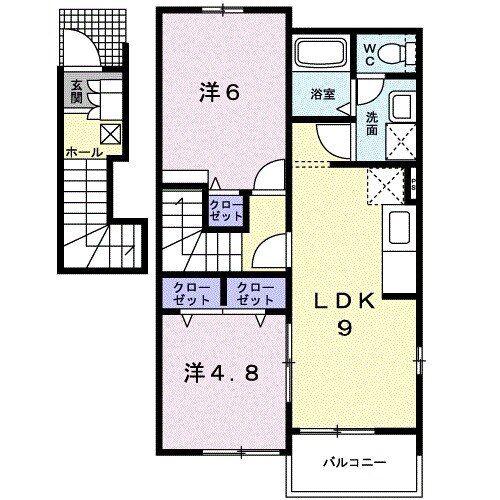 シャイン ベリー(2LDK/2階)の間取り写真