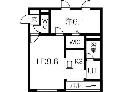 SHALOM14(1LDK/3階)の間取り写真