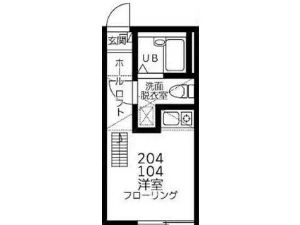 アコルデ尻手(ワンルーム/1階)の間取り写真