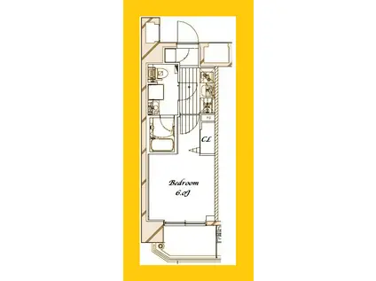 メインステージ横濱伊勢佐木Ⅱ(1K/8階)の間取り写真