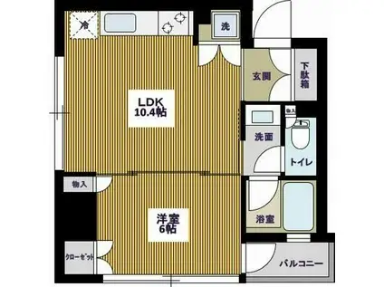 レヴィーガときわ台CROB(1LDK/12階)の間取り写真
