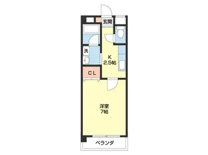 マンション光陽II(1K/2階)の間取り写真