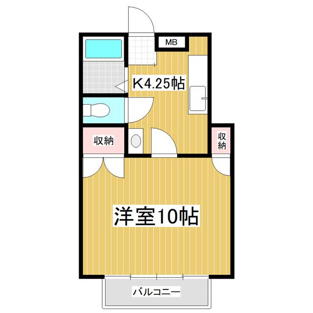 カーサマサキ B棟(1K/1階)の間取り写真