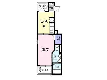 ラ・ポール筒井(1DK/3階)の間取り写真