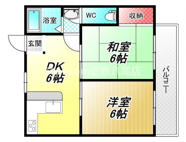 プレアール山城(2DK/2階)の間取り写真