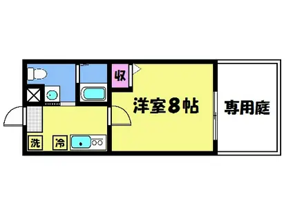 フラッティ丸太町御前(1K/2階)の間取り写真